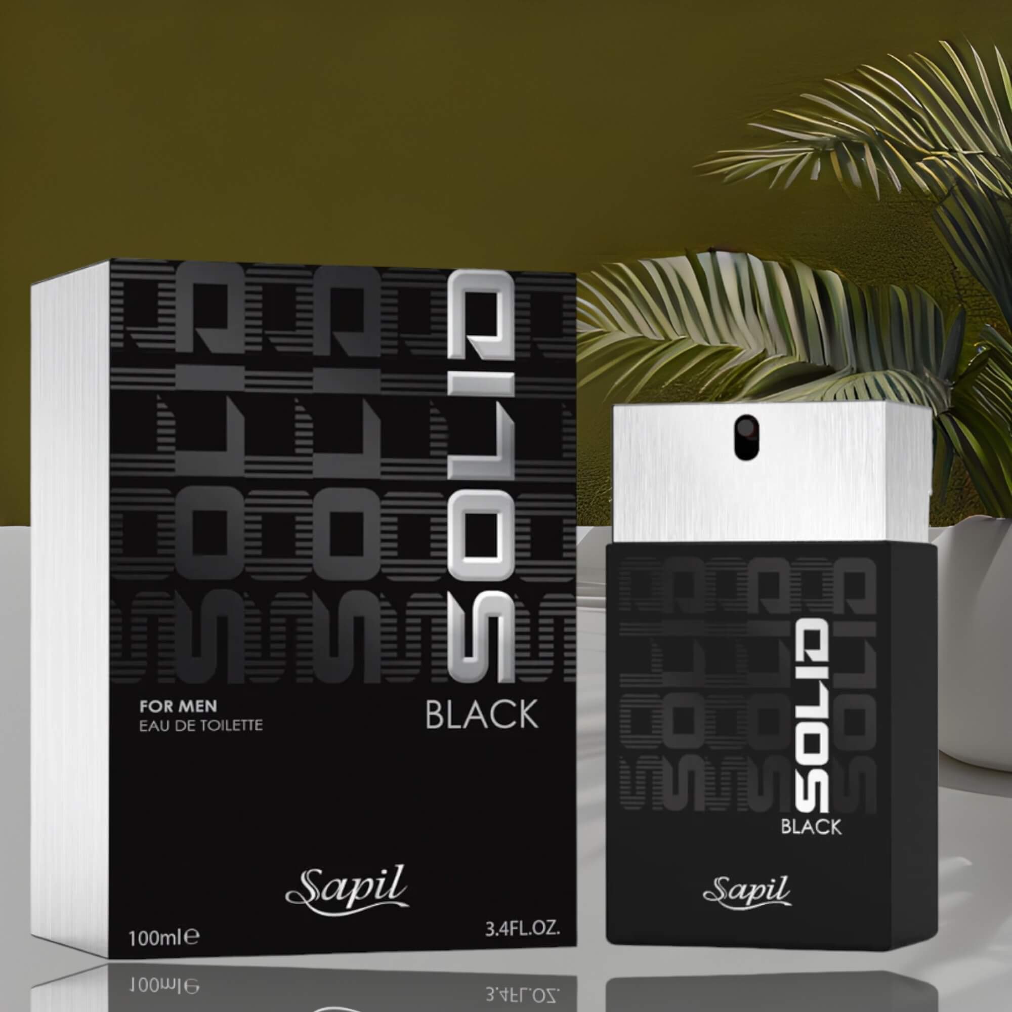 Sapil Solid Black Perfume EDT For Men 100ml (917)